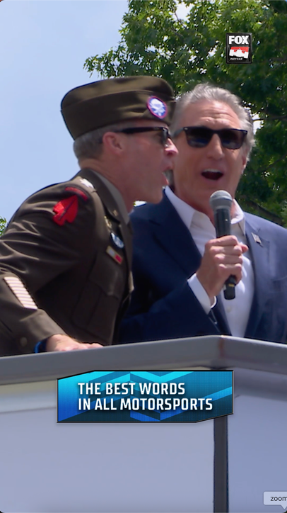 Secretary of the Interior Doug Burgum helps get the engines fired for the Freedom 250 🎤🏎️