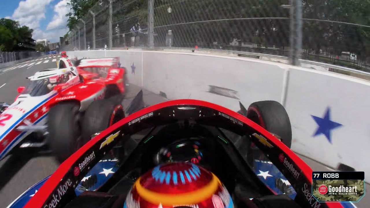 David Malukas Hits Wall Before Sting Ray Robb Collides With His Car 🏁 INDYCAR on FOX