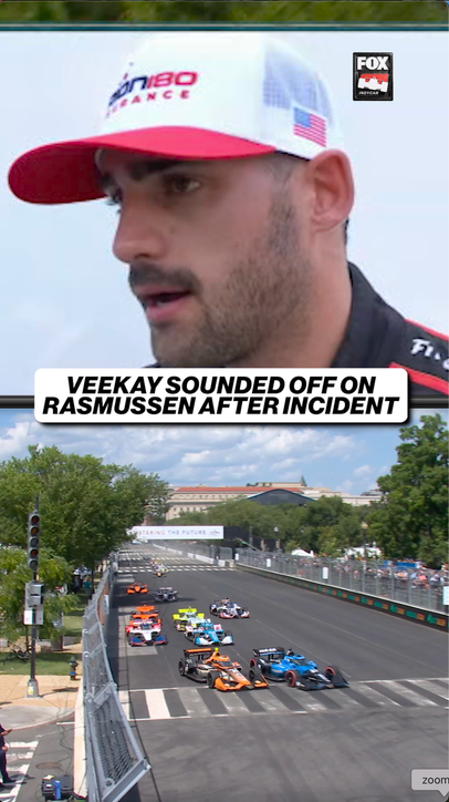 Rinus VeeKay was NOT happy after wreck 👀