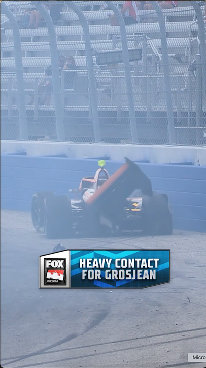 Romain Grosjean is out after the restart