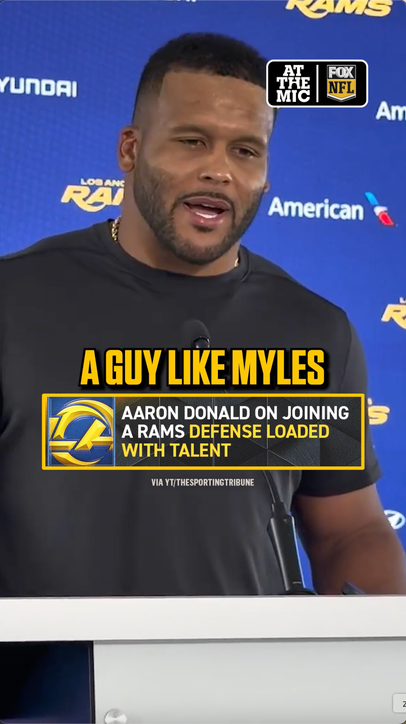 Aaron Donald discusses joining a loaded Rams defense alongside Myles Garrett 👀