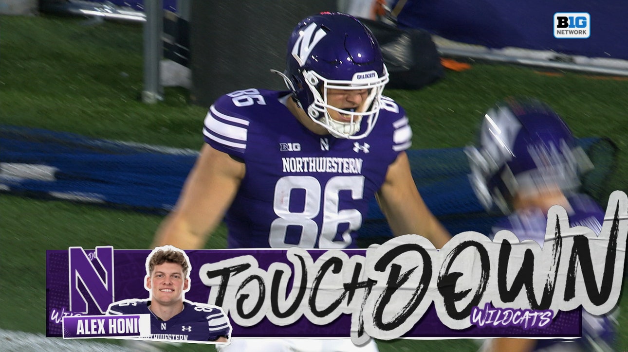 Northwestern's Aidan Chiles connects with Alex Honig for 11-yard TD to take lead over SD State
