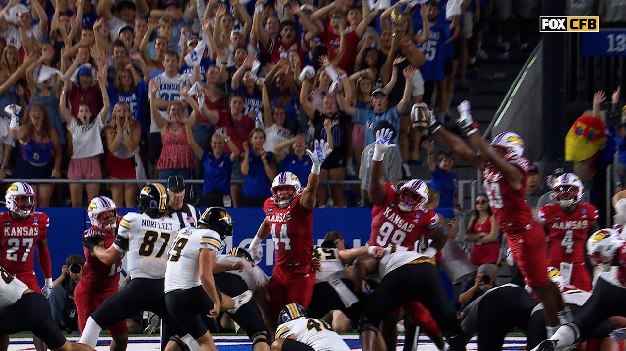 Austin Alexander returns blocked FG for 88-yard TD, giving Kansas early lead over Missouri