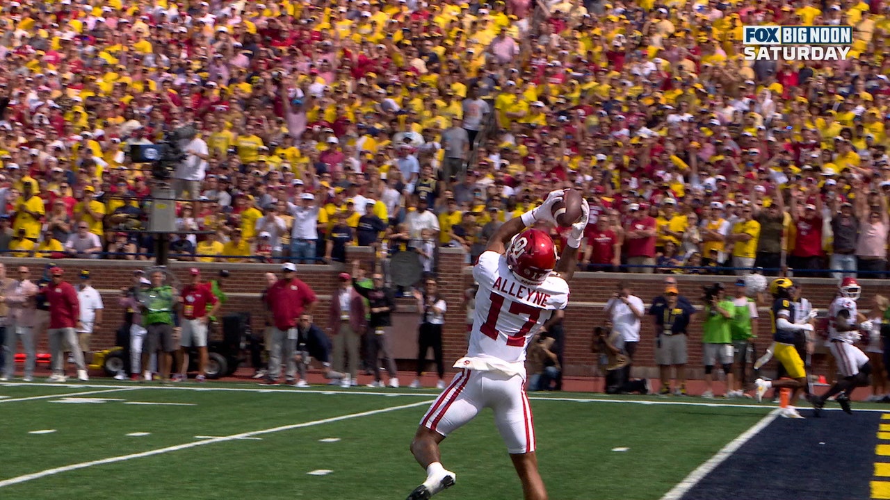 Oklahoma's John Mateer finds Mackenzie Alleyne for 22-yard TD against Michigan