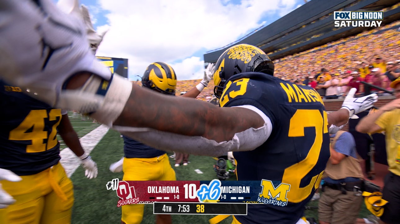 Jyaire Hill Picks Off Oklahoma's John Mateer, Setting Up Michigan's Jordan Marshall’s Go-Ahead TD