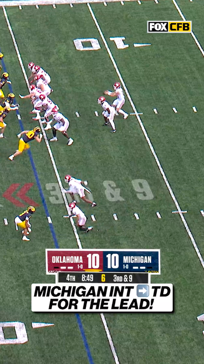 Michigan comes up with the PICK and then PUNCHES IT IN FOR SIX