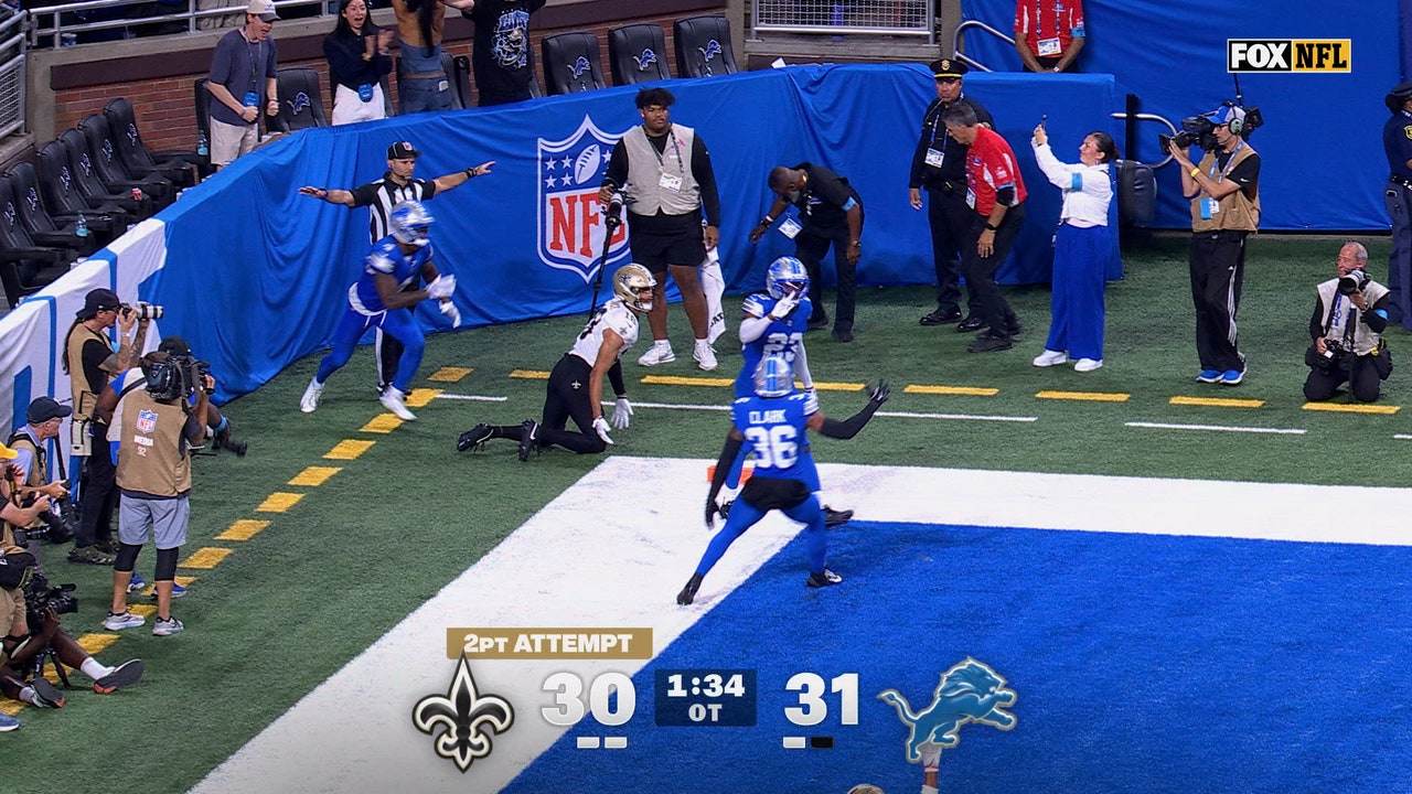Lions force incompletion on 2pt-conversion, sealing win over Saints | NFL Highlights