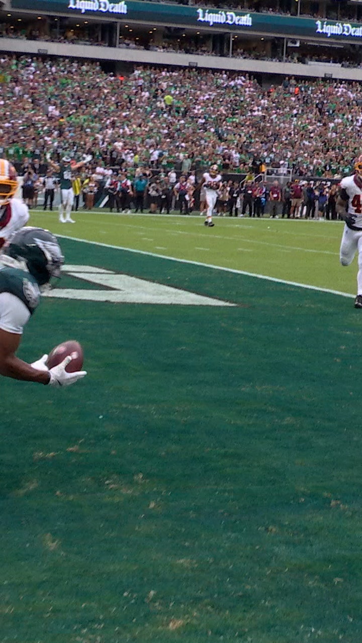 Eagles' Dontayvion Wicks catches 9-yard TD to extend lead over Commanders | NFL Highlights