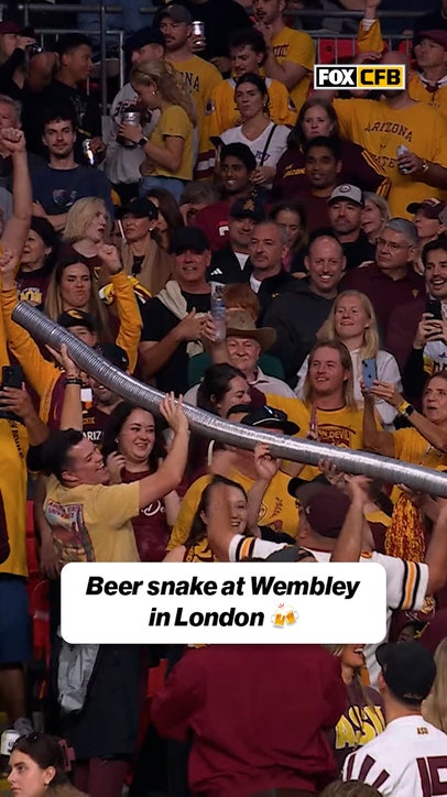 It's not a CFB game in Europe without a beer snake 🍻
