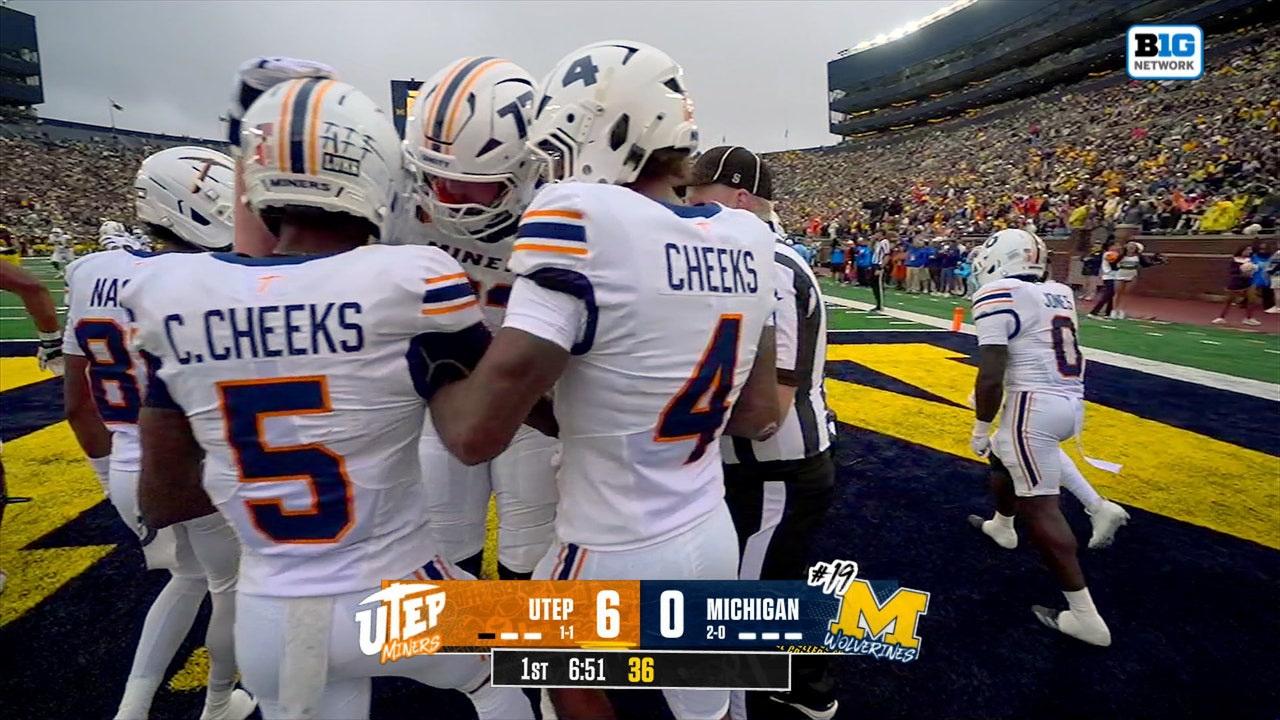 EJ Colson Jr connects with Carver Cheeks for a 45-yard TD, giving UTEP an early lead over Michigan