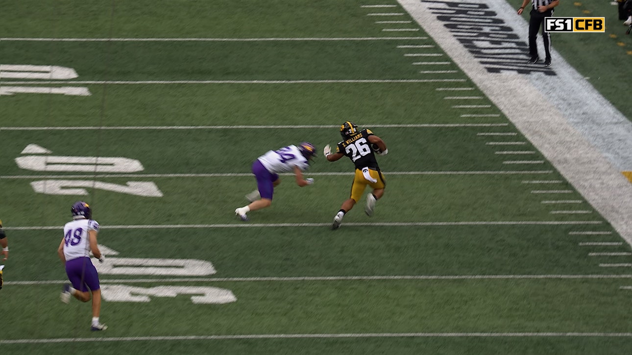 Iowa's Xavier Williams runs 37 yards for third TD of the day vs Northern Iowa