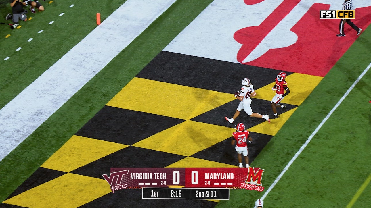 Ethan Grunkemeyer connects with Luke Reynolds for 14-yard TD, giving Virginia Tech lead over Maryland