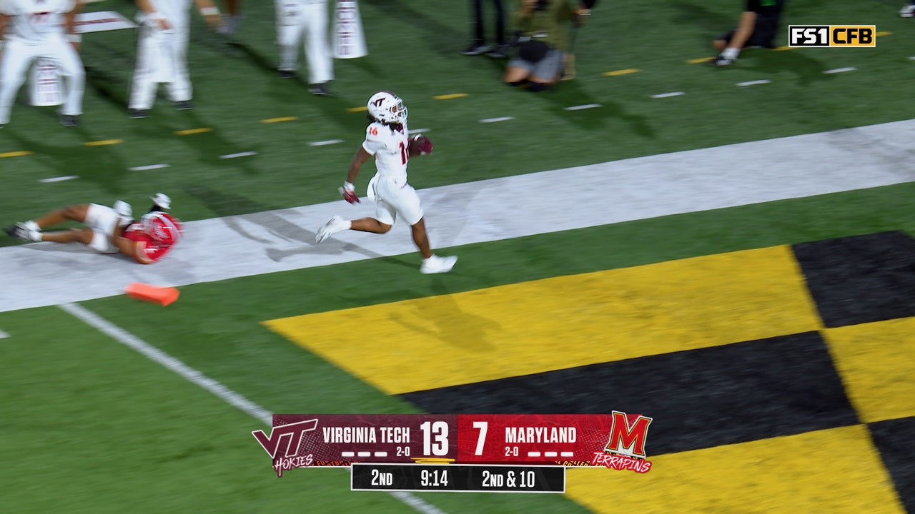 Ethan Grunkemeyer finds Jeffrey Overton Jr. for 49-yard TD, extending Virginia Tech’s lead over Maryland