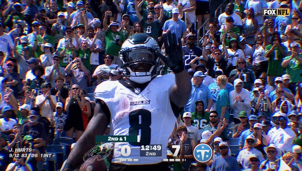 Eagles' Tank Bigsby takes it up the middle for two-yard TD, tying game against Titans | NFL Highlights