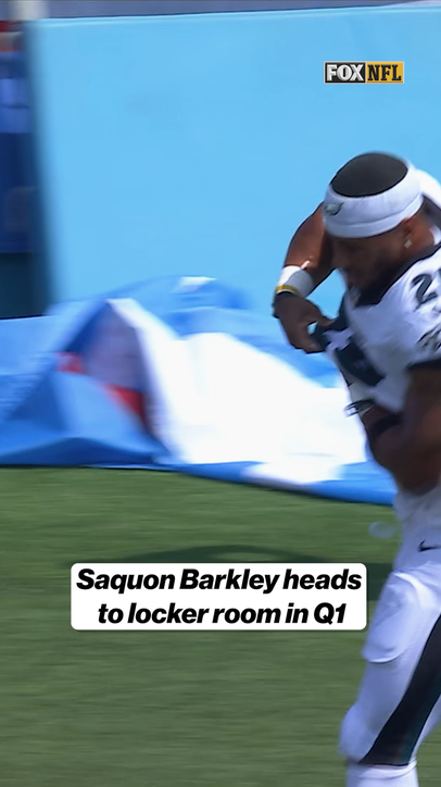 Saquon Barkley headed to the locker room after an apparent injury