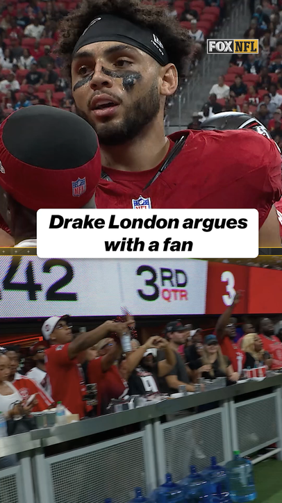 Drake London argues with a fan!