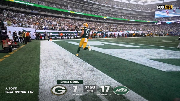Jordan Love finds Christian Watson for 3-yard TD, shrinking Packers' deficit against Jets | NFL Highlights