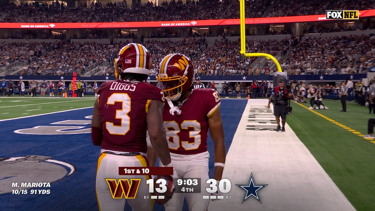 Marcus Mariota finds Stefon Diggs for 20-yard TD, shrinking Commanders' deficit vs Cowboys | NFL Highlights