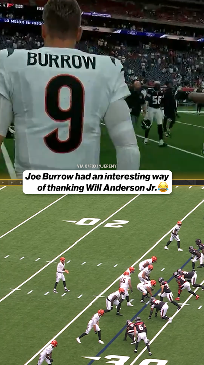 Joe Burrow had an interesting way of thanking Will Anderson Jr.