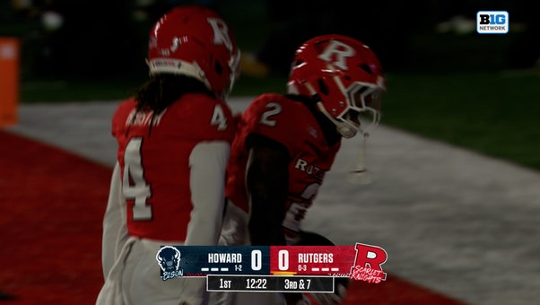 Dylan Lonergan connects with Ben Black III for 16-yard TD, giving Rutgers lead over Howard