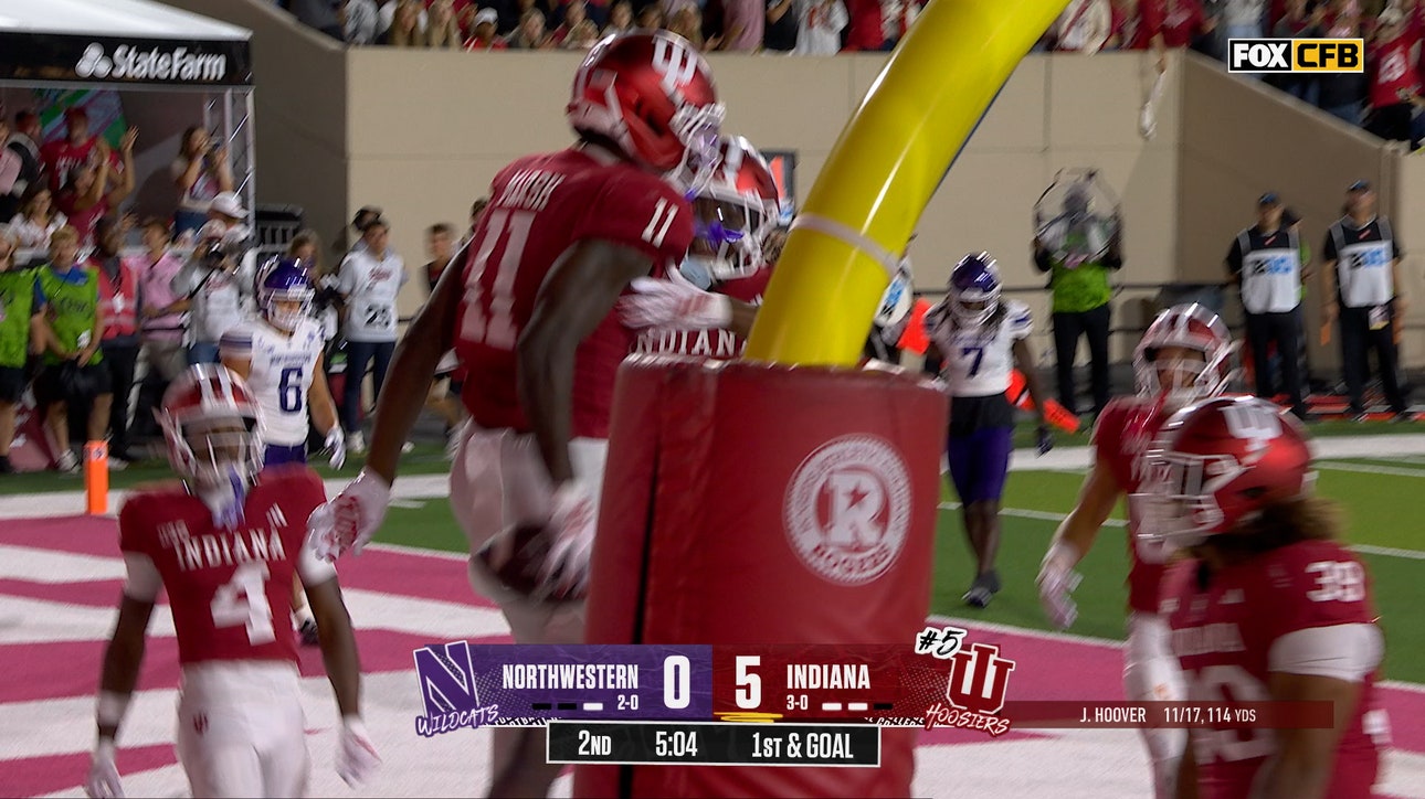 Josh Hoover finds Nick Marsh for 8-yard TD, extending Indiana's lead over Northwestern
