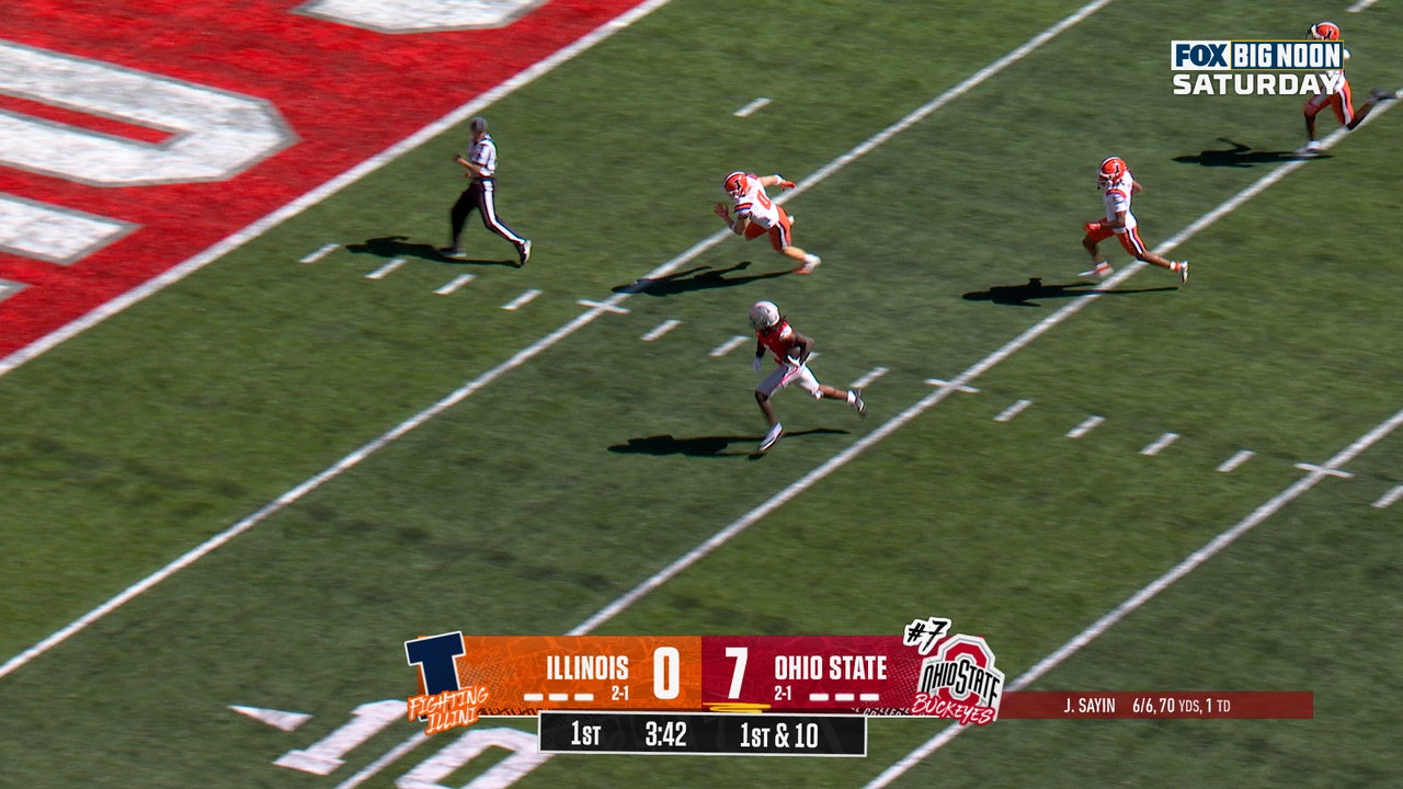 Julian Sayin Finds Jeremiah Smith for 72-YARD TD to Give Ohio State 14-0 Lead Over Illinois