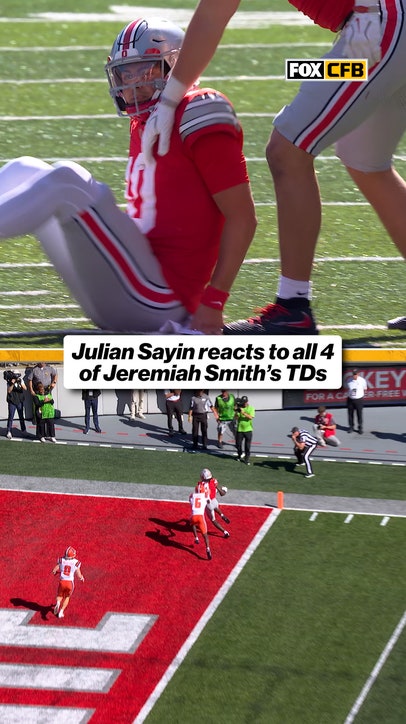 Julian Sayin reacts to Jeremiah Smith's historic day 👀