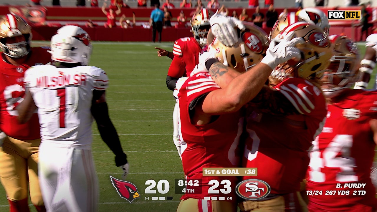 Brock Purdy finds George Kittle for 10-yard TD, extending 49ers' lead over Cardinals | NFL Highlights