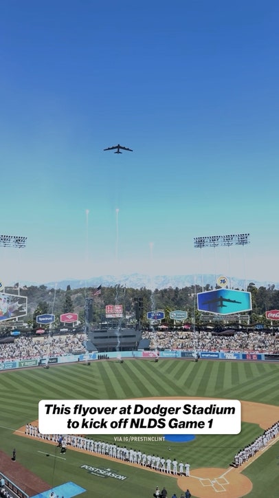 The flyover before Braves vs Dodgers in LA was electric ✈️