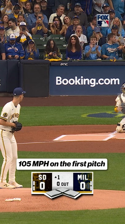 The Miz was throwing gas on the very first pitch of the postseason for the Brewers 🔥