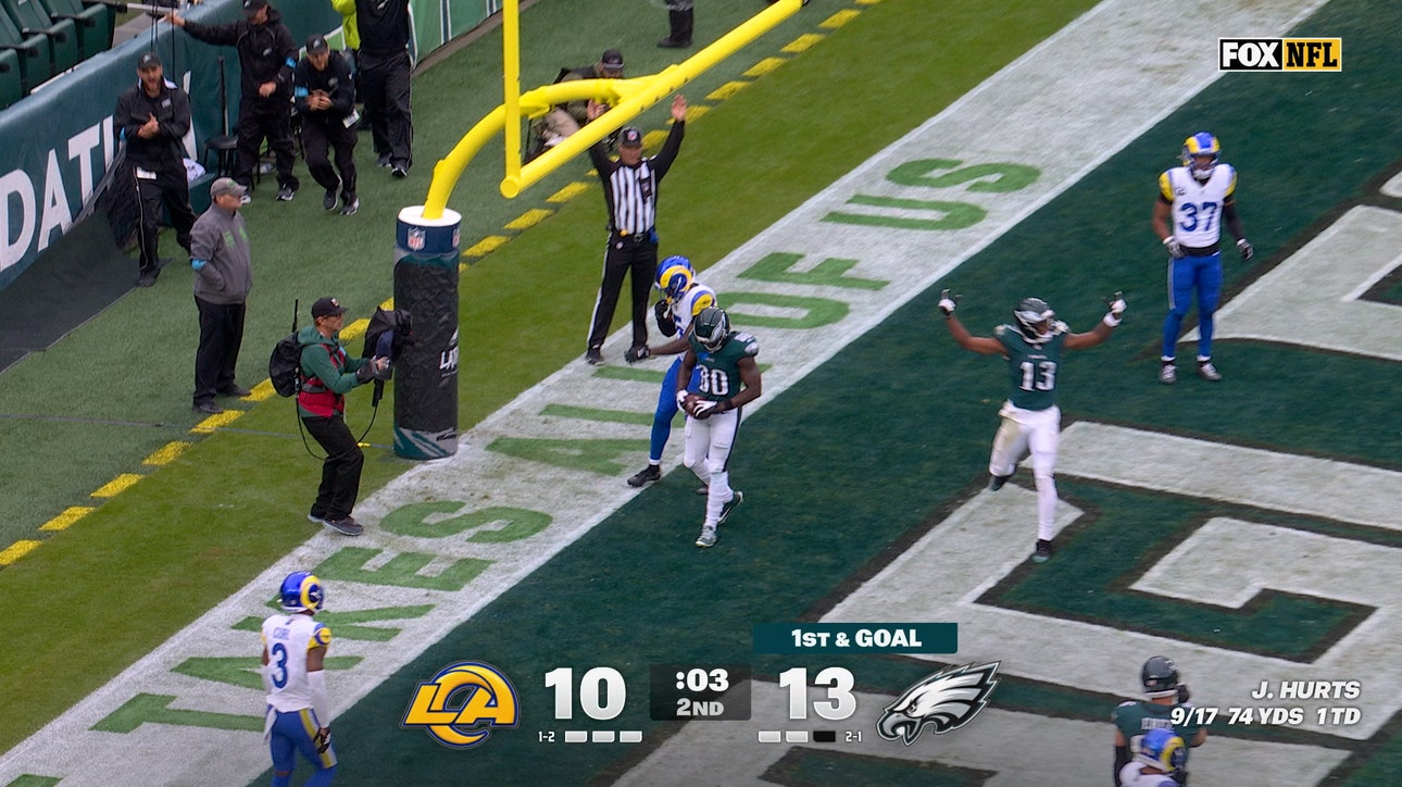 Jalen Hurts finds Darius Cooper for 10-yard TD, extending Eagles' lead over Rams