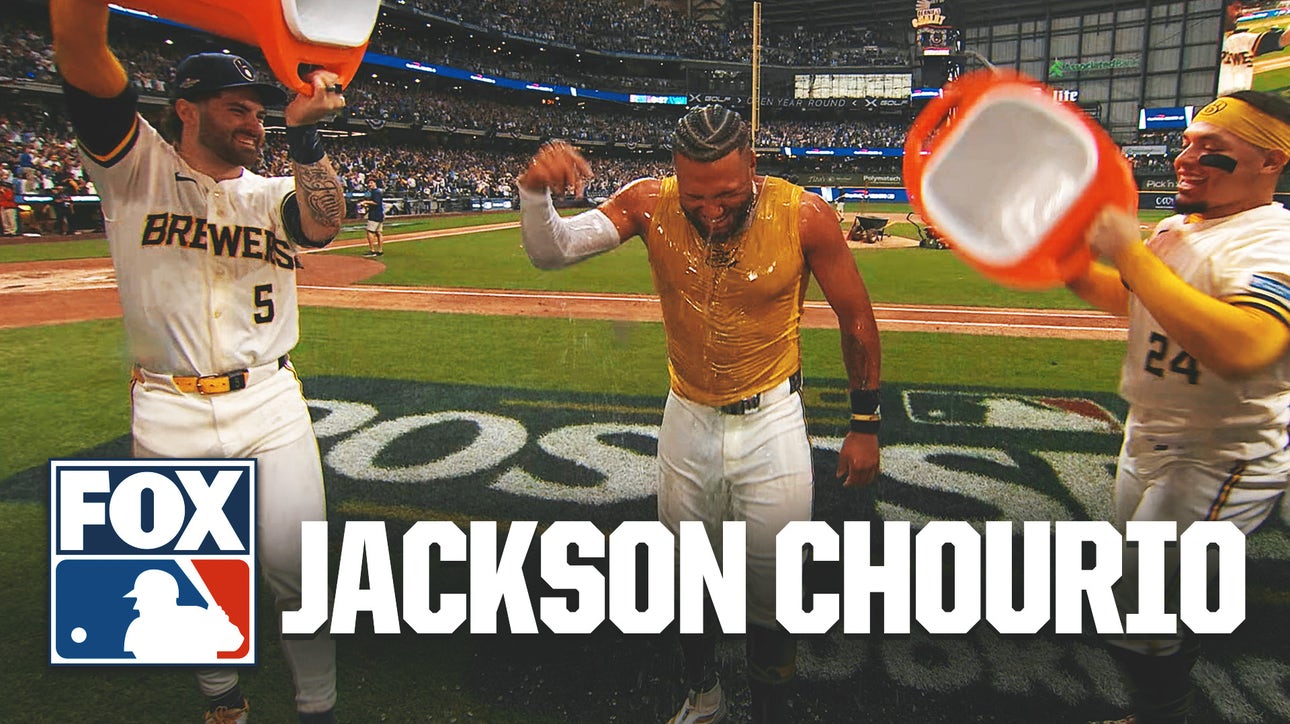 Jackson Chourio reacts to WALK-OFF heroics as Brewers take commanding 2-0 NLDS lead over Padres
