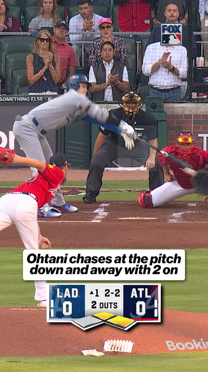 Shohei Ohtani strikes out to end the first inning