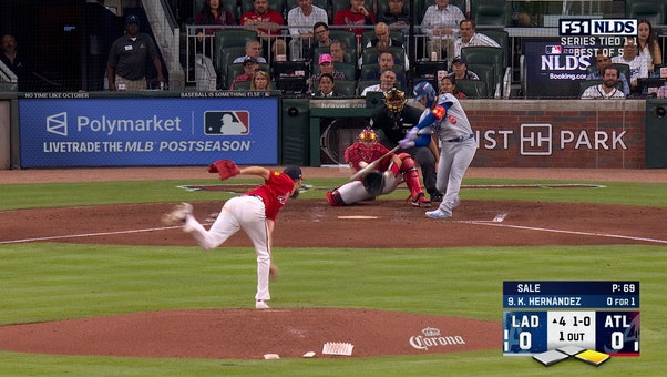 Kiké Hernández and Freddie Freeman hit HRs in 4th inning to give Dodgers lead over Braves