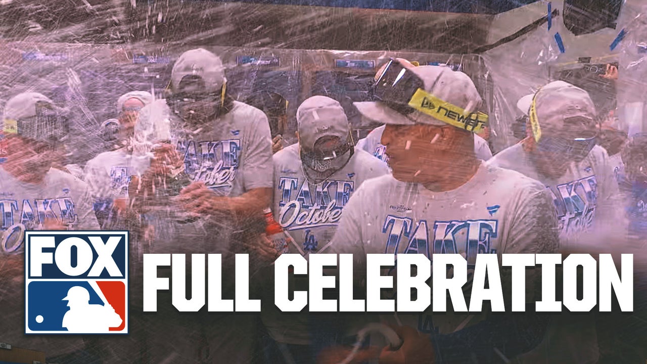Full Los Angeles Dodgers' Celebration After Winning NLDS