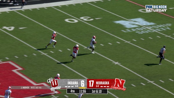 Indiana's Josh Hoover finds Nick Marsh for an ELECTRIC 75-yard TD against Nebraska