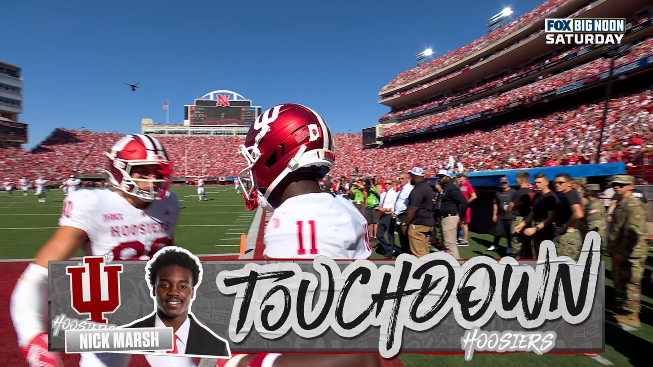 Josh Hoover finds Nick Marsh for CLUTCH 44-yard TD on 4th down to give Indiana lead over Nebraska