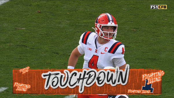 Katin Houser connects with Aidan Laughery for a five-yard TD giving Illinois lead over Michigan State