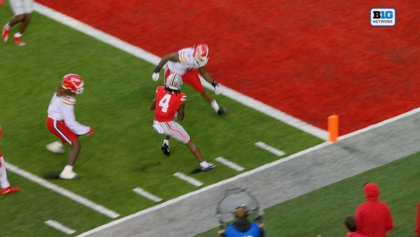 Julian Sayin connects with Jeremiah Smith for 33-yard TD, giving Ohio State lead over Maryland
