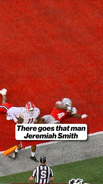 Jeremiah Smith takes his first catch of the day for six!