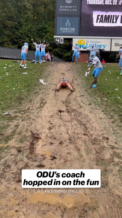 Ricky Rahne couldn't resist joining in on the fun after taking down Appalachian State
