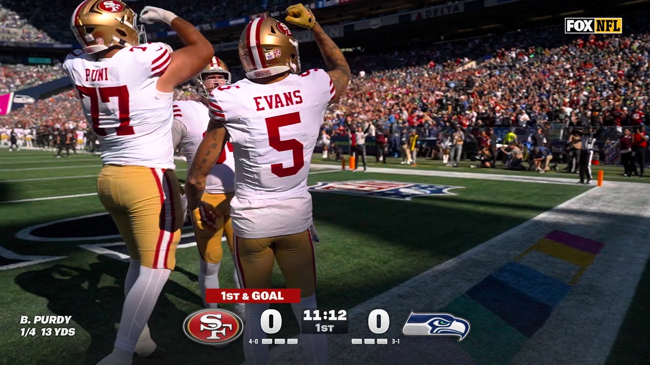 Brock Purdy connects with Mike Evans for two-yard TD, giving 49ers lead over Seahawks | NFL Highlights