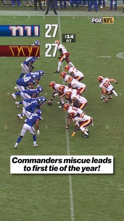 Commanders miscue leading to the first tie of the year!