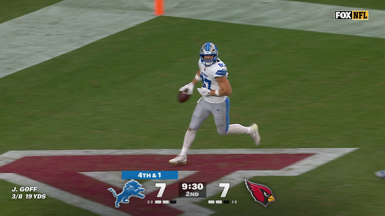 Jared Goff finds Sam LaPorta for a 38-yard TD to give Lions a lead over Cardinals | NFL Highlights