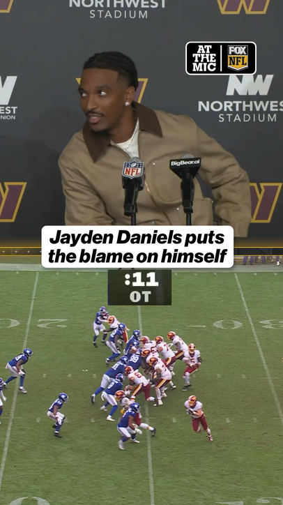 Jayden Daniels addresses the clock management on Washington's final possession that led to a tie against the Giants