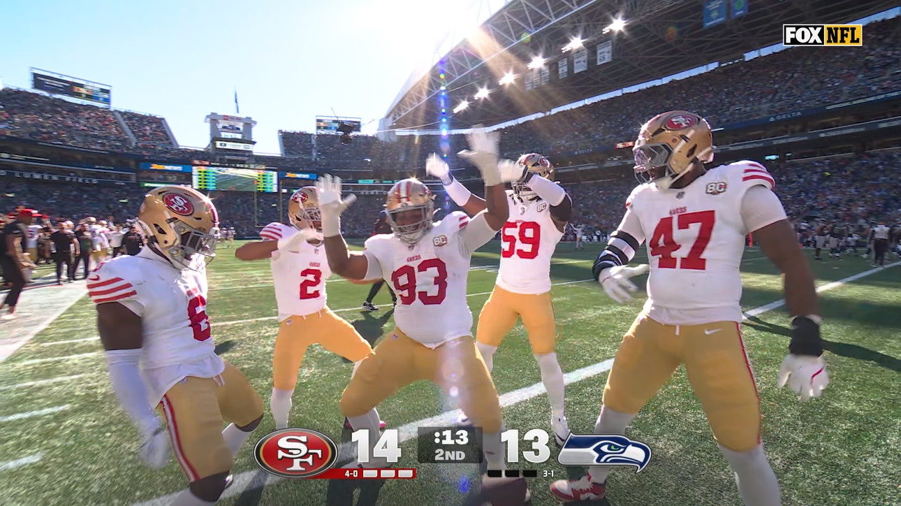 George Holani fumbles in end zone, 49ers recover for TD, extending lead over Seahawks