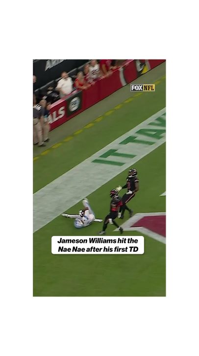 Jameson Williams hit the NAE NAE after his first TD