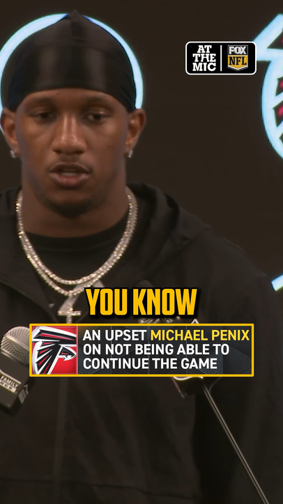 Falcons quarterback Michael Penix Jr. exited the game before the final drive and could only watch from the sideline