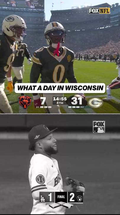 The Packers beat the Bears 31-7 during the day and the Brewers beat the Dodgers in Game 1 of the NLCS to close out the night!