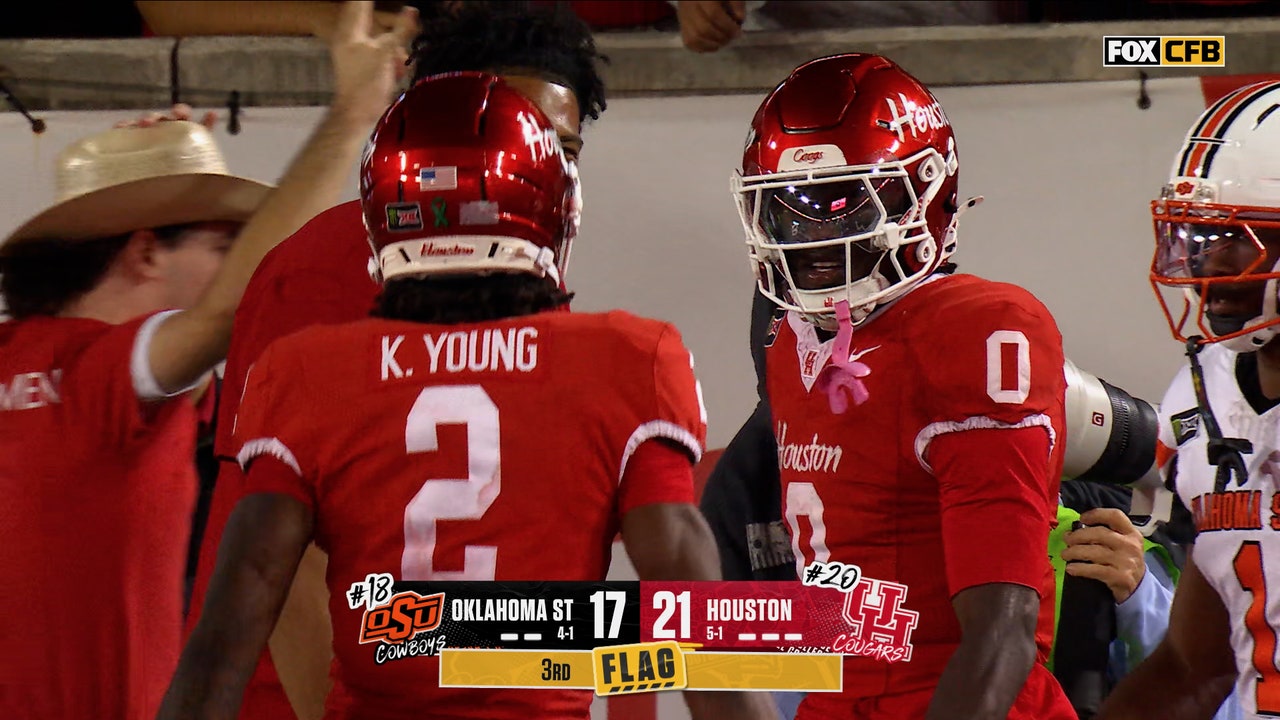 Conner Weigman connects with Amare Thomas for 21-yd TD, extending Houston's lead over Oklahoma State